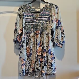 Umgee Multicolor Floral Long Sleeve Top